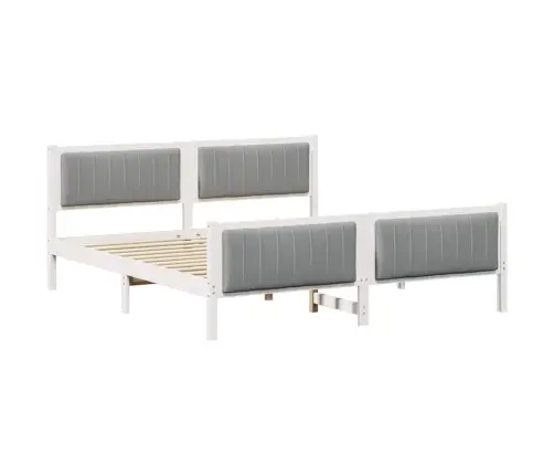 Beti Raam Peaga Valge Ja Helehall 180 X 200 Cm Männipuit