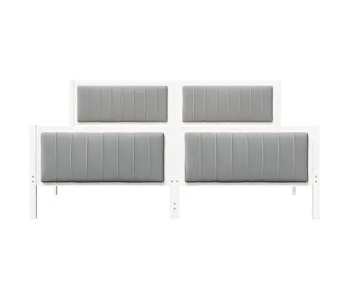 Beti Raam Peaga Valge Ja Helehall 180 X 200 Cm Männipuit