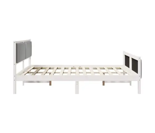 Beti Raam Peaga Valge Ja Helehall 180 X 200 Cm Männipuit