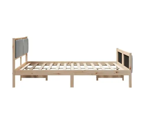 Beti Raam Peaga Pruun Ja Helehall 160 X 200 Cm Männipuit