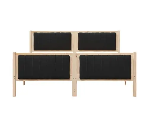 Gultas Rāmis Brūna Un Melna 160 X 200 Cm Priedes Masīvkoks Vidaxl