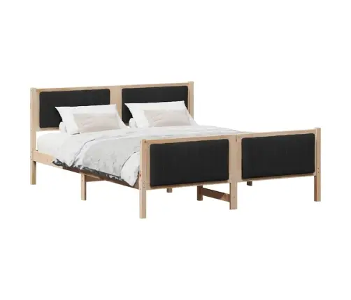 Gultas Rāmis Brūna Un Melna 160 X 200 Cm Priedes Masīvkoks Vidaxl