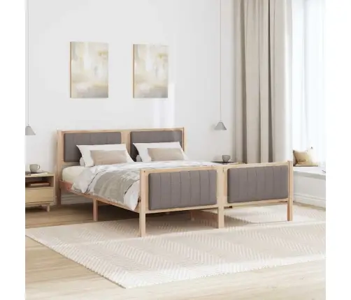 Beti Raam Peaga Pruun Ja Taupe 160 X 200 Cm Männipuit