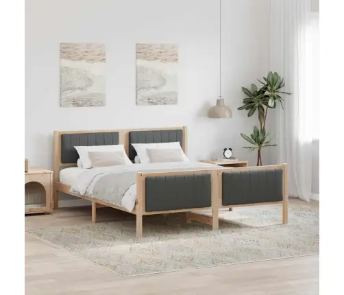 Beti Raam Peaga Pruun Ja Tumehall 150 X 200 Cm Männipuit