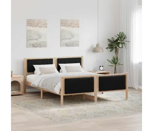 Lovos Rėmas Ruda Ir Juoda 150 X 200 Cm Pušies Masyvas