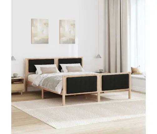 Lovos Rėmas Ruda Ir Juoda 150 X 200 Cm Pušies Masyvas