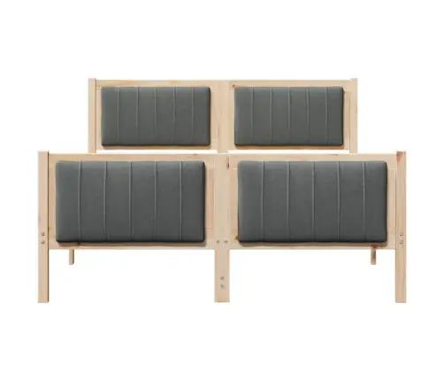 Gultas Rāmis Ar Galvas Klāju Brūns Un Tumši Pelēks 140 X 200 Cm Vidaxl