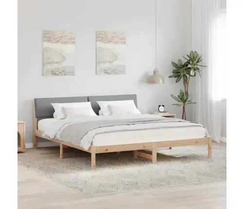 Beti Raam Peaga Pruun Ja Helehall 200 X 200 Cm Männipuit