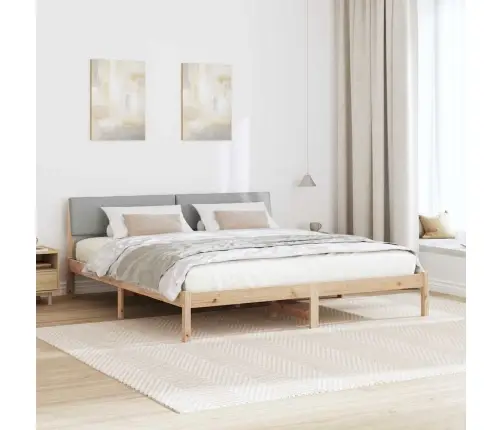 Beti Raam Peaga Pruun Ja Helehall 200 X 200 Cm Männipuit