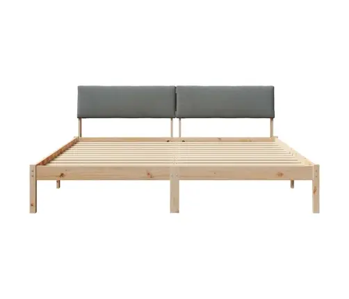 Gultas Rāmis Ar Galvas Klāju Brūns Un Tumši Pelēks 200 X 200 Cm Vidaxl