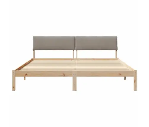 Gultas Rāmis Braun Un Taupe 200 X 200 Cm Priedes Masīvkoks Vidaxl