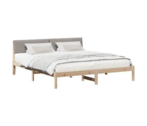 Gultas Rāmis Braun Un Taupe 200 X 200 Cm Priedes Masīvkoks Vidaxl