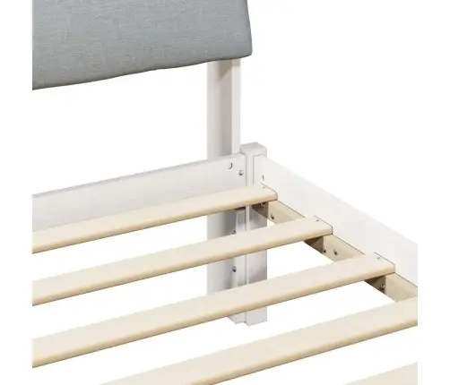 Lovos Rėmas Balta Ir Šviesiai Pilka 200 X 200 Cm Pušies Masyvas