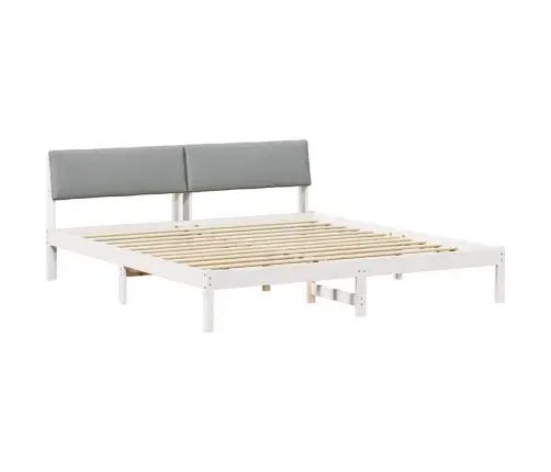 Lovos Rėmas Balta Ir Šviesiai Pilka 200 X 200 Cm Pušies Masyvas