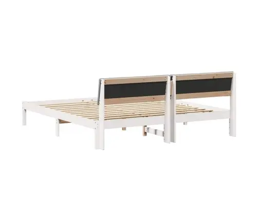 Lovos Rėmas Balta Ir Šviesiai Pilka 200 X 200 Cm Pušies Masyvas