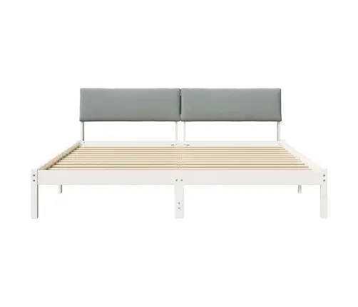 Lovos Rėmas Balta Ir Šviesiai Pilka 200 X 200 Cm Pušies Masyvas