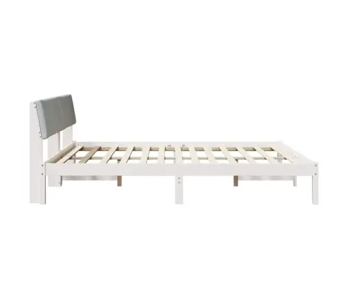 Lovos Rėmas Balta Ir Šviesiai Pilka 200 X 200 Cm Pušies Masyvas