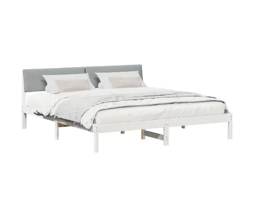 Beti Raam Peaga Valge Ja Helehall 180 X 200 Cm Männipuit