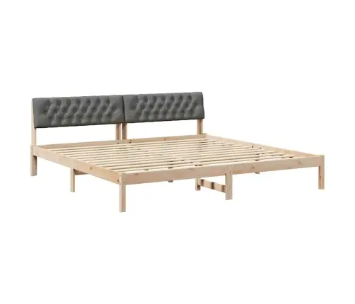 Gultas Rāmis Ar Galvas Klāju Brūns Un Tumši Pelēks 200 X 200 Cm Vidaxl