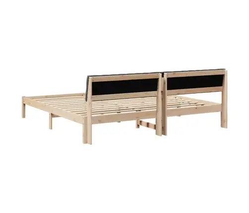 Gultas Rāmis Ar Galvas Klāju Brūns Un Tumši Pelēks 200 X 200 Cm Vidaxl