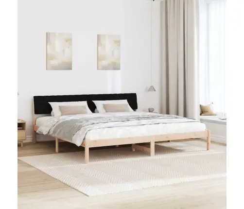 Gultas Rāmis Brūna Un Melna 200 X 200 Cm Priedes Masīvkoks Vidaxl