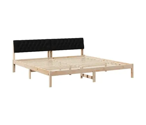 Gultas Rāmis Brūna Un Melna 200 X 200 Cm Priedes Masīvkoks Vidaxl