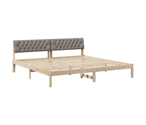 Gultas Rāmis Braun Un Taupe 200 X 200 Cm Priedes Masīvkoks Vidaxl