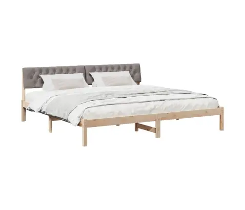 Gultas Rāmis Braun Un Taupe 200 X 200 Cm Priedes Masīvkoks Vidaxl