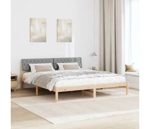 Lovos Rėmas Ruda Ir Šviesiai Pilka 180 X 200 Cm Pušies Masyvas