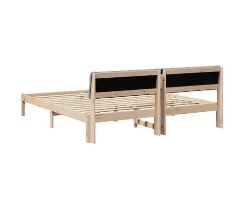 Lovos Rėmas Ruda Ir Šviesiai Pilka 180 X 200 Cm Pušies Masyvas