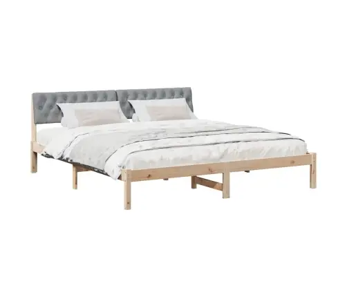 Lovos Rėmas Ruda Ir Šviesiai Pilka 180 X 200 Cm Pušies Masyvas
