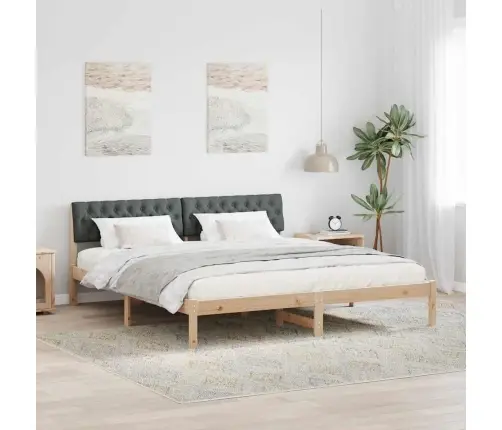 Beti Raam Peaga Pruun Ja Tumehall 180 X 200 Cm Männipuit