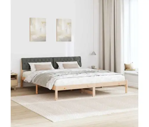 Beti Raam Peaga Pruun Ja Tumehall 180 X 200 Cm Männipuit