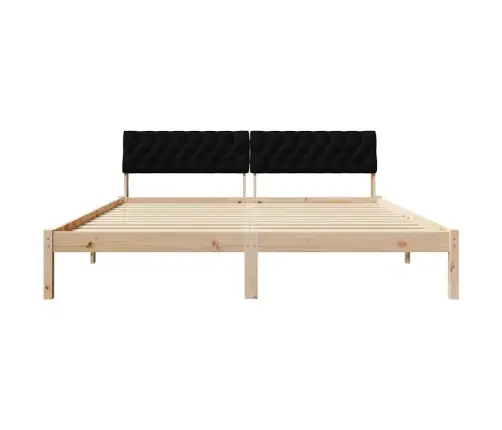 Gultas Rāmis Brūna Un Melna 180 X 200 Cm Priedes Masīvkoks Vidaxl