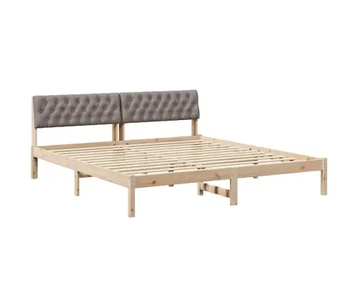 Gultas Rāmis Braun Un Taupe 180 X 200 Cm Priedes Masīvkoks Vidaxl