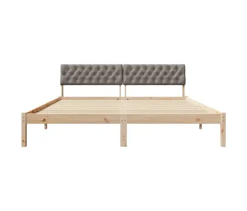 Gultas Rāmis Braun Un Taupe 180 X 200 Cm Priedes Masīvkoks Vidaxl