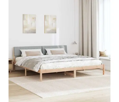 Lovos Rėmas Ruda Ir Šviesiai Pilka 200 X 200 Cm Pušies Masyvas