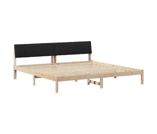 Gultas Rāmis Brūna Un Melna 200 X 200 Cm Priedes Masīvkoks Vidaxl