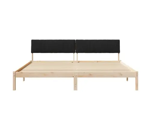 Gultas Rāmis Brūna Un Melna 200 X 200 Cm Priedes Masīvkoks Vidaxl