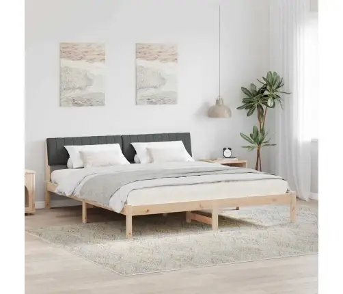 Lovos Rėmas Ruda Ir Tamsiai Pilka 180 X 200 Cm Pušies Masyvas