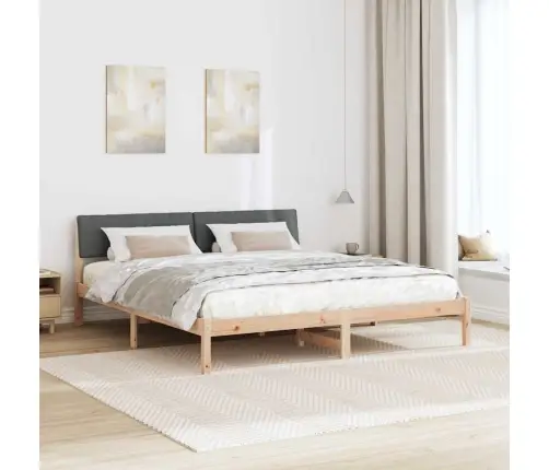 Lovos Rėmas Ruda Ir Tamsiai Pilka 180 X 200 Cm Pušies Masyvas