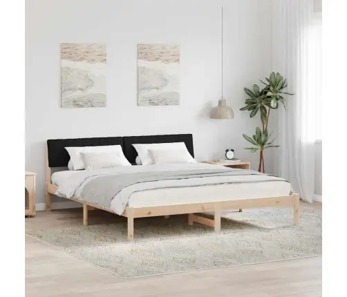 Lovos Rėmas Ruda Ir Juoda 180 X 200 Cm Pušies Masyvas