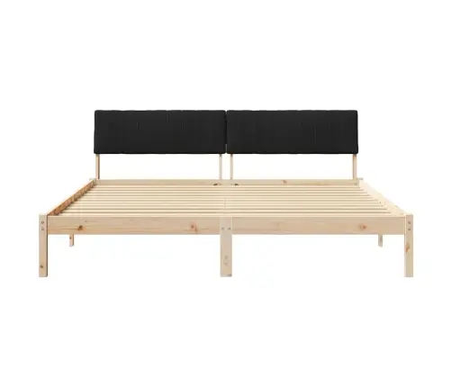 Lovos Rėmas Ruda Ir Juoda 180 X 200 Cm Pušies Masyvas