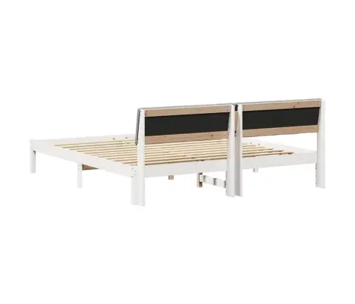 Gultas Rāmis Ar Galvas Klāju Balts Un Gaiši Pelēks 180 X 200 Cm Vidaxl