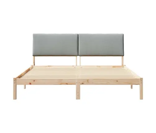 Gultas Rāmis Ar Galvas Klāju Brūna Un Gaiši Pelēka 200 X 200 Cm Vidaxl