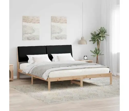 Lovos Rėmas Ruda Ir Juoda 200 X 200 Cm Pušies Masyvas