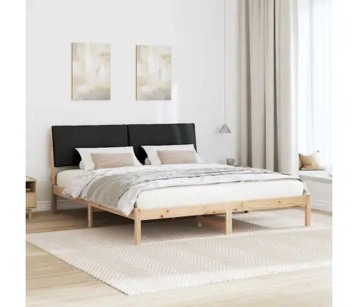 Lovos Rėmas Ruda Ir Juoda 200 X 200 Cm Pušies Masyvas