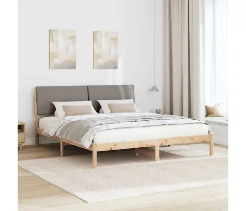 Lovos Rėmas Ruda Ir Taupe 200 X 200 Cm Pušies Masyvas