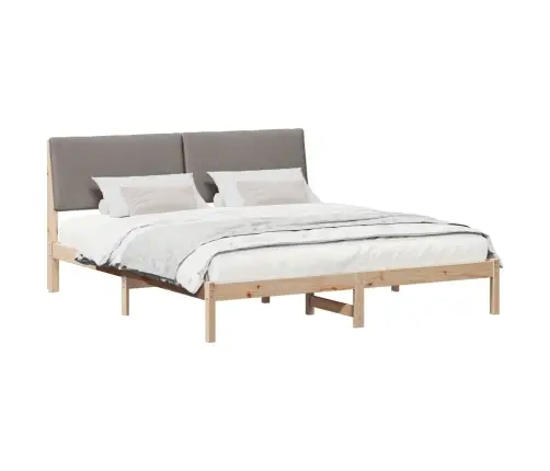 Lovos Rėmas Ruda Ir Taupe 200 X 200 Cm Pušies Masyvas