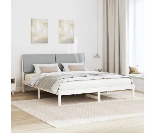 Beti Raam Peaga Valge Ja Helehall 200 X 200 Cm Männipuit